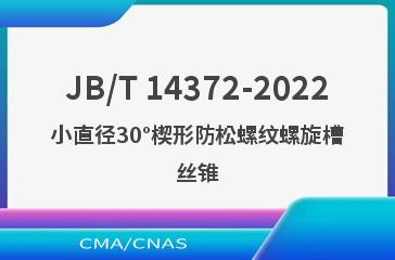 JB/T 14372-2022小直径30°楔形防松螺纹螺旋槽丝锥