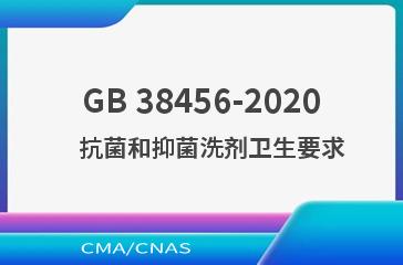 GB 38456-2020    抗菌和抑菌洗剂卫生要求