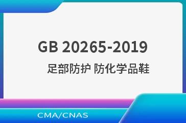 GB 20265-2019    足部防护 防化学品鞋